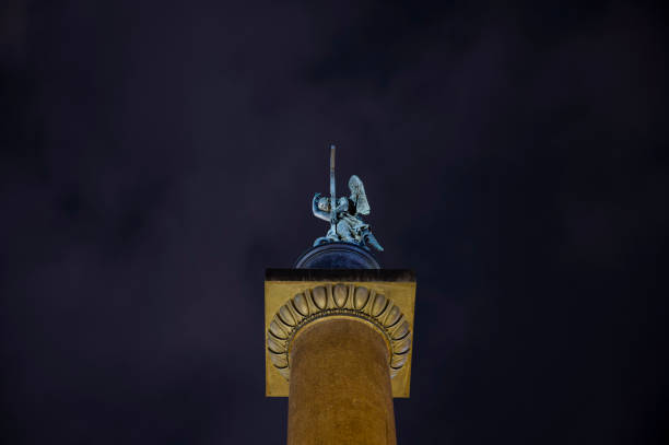 Column of Alexandria with an angel in St. Petersburg