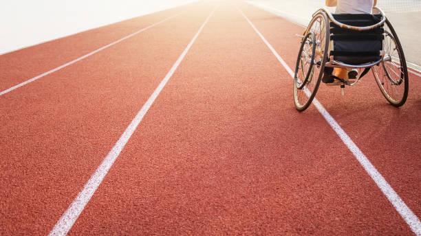istock Athletic wheelchair race 1351873373