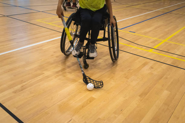 istock Playing wheelchair hockey 1351873403