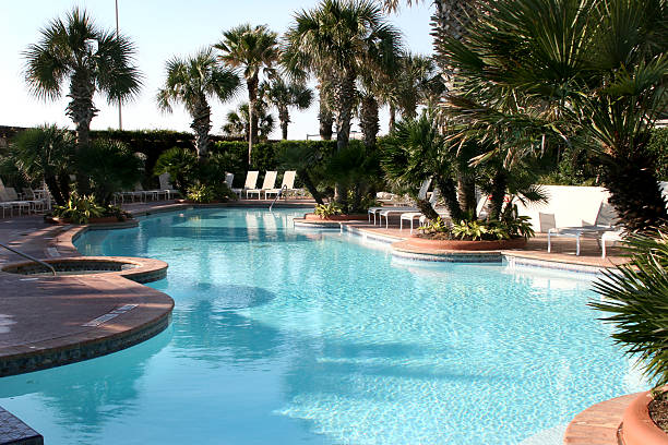 istock Tropical Swimming Pool in resort hotel. Poolside. Water. Deck. 135187426