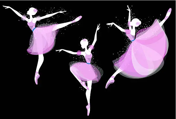 Vector illustration of Ballet dancers silhouettes