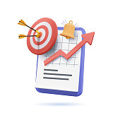 istock Project task management and effective time planning tools. Project development icon. 3d vector illustration. 1351881158