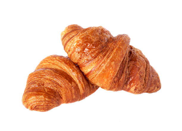 istock Isolated two croissants on a white background. 1351884239