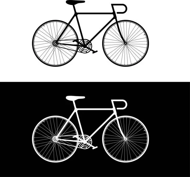 Vector illustration of Vector line drawing of a racing bike