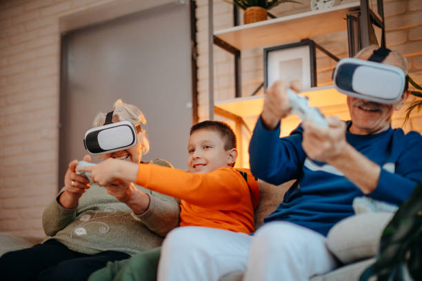 istock Playing video games with grandson 1351886088