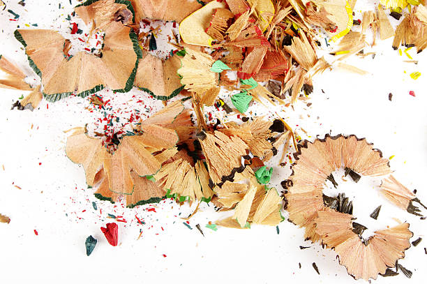 istock Wood Shavings From Various Coloured Pencils 135190043