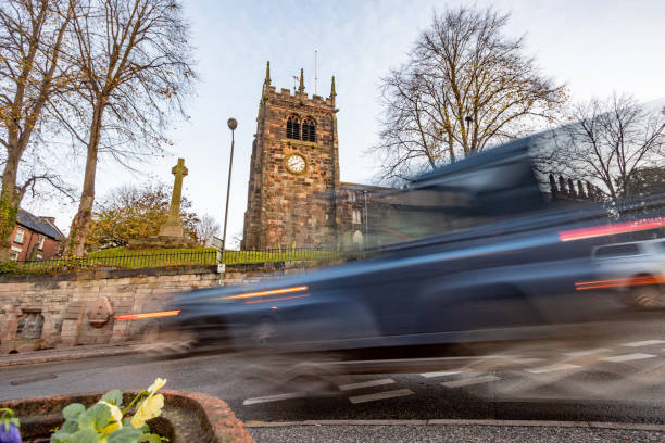 st edward the confessor's church at leek in staffordshire, england - edward the confessor stock-fotos und bilder