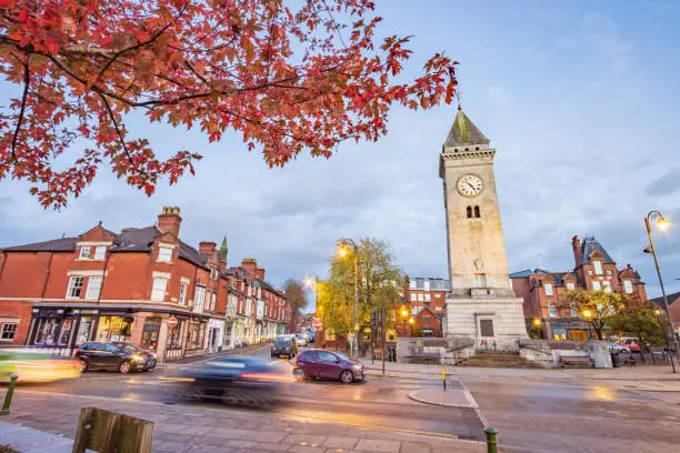 The war memorial clock tower in Leek, commissioned by Sir Arthur Nicholson and his wife when their son died in Ypres, Belgium, during World War 1. It was intended as a memorial to all local men who died in that war and later to the dead of World War 2 as well. Made of Portland stone, it's one of the tallest war memorials in the UK.