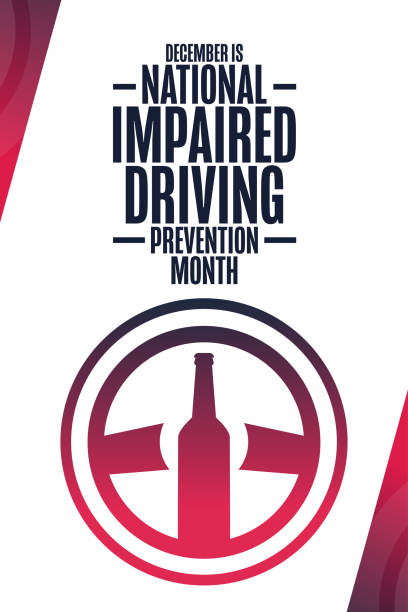 December is National Impaired Driving Prevention Month. Holiday concept. Template for background, banner, card, poster with text inscription. Vector EPS10 illustration. December is National Impaired Driving Prevention Month. Holiday concept. Template for background, banner, card, poster with text inscription. Vector EPS10 illustration sobriety stock illustrations