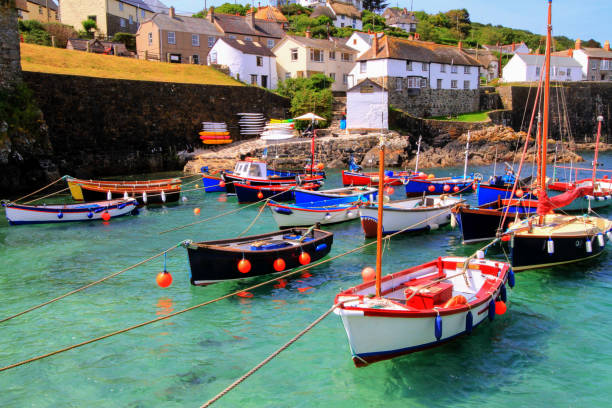 istock Beautiful colourful harbour with boats Coverack Cornwall 1351906919