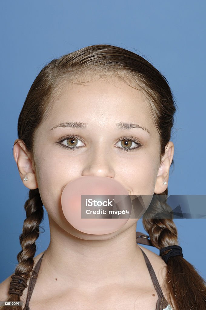 bubble-gum-Mädchen - Lizenzfrei Blase - Physikalischer Zustand Stock-Foto