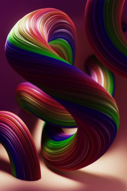 istock Abstract colorful background, wavy rainbow pride colors surface with stripes. Curved splashes. 3d illustration 1351910395