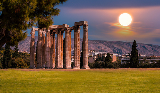 Temple of Olympian Zeus God in Athens