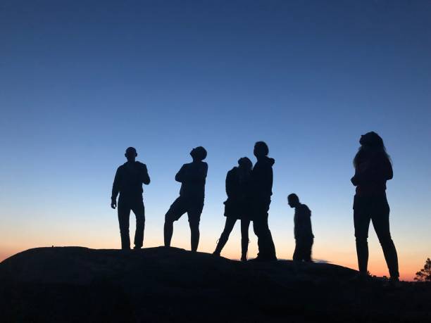 istock Friends watching on the background of the sunset sky 1351925200