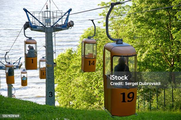 Cable Car Lift For Tourists To Beach Of Baltic Sea In Svetlogorsk Resort Town Stock Photo - Download Image Now