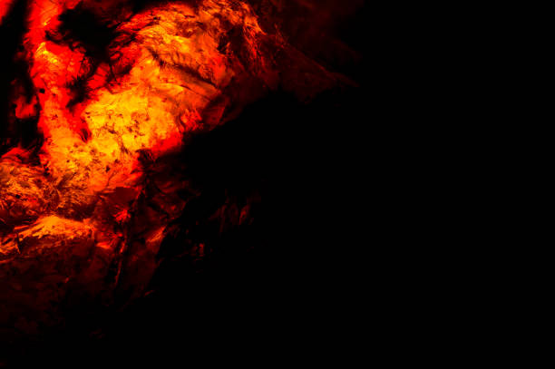 colorful yellow orange and red. unpolished specimen semi-precious gemstone, rough raw macro close-up copy space