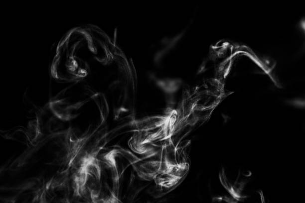 istock White steam smoke with black background for overlay 1351933681