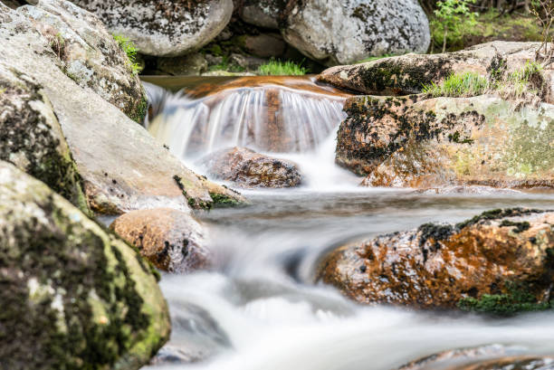 istock Mountain rocky river flow. Long exposure shot 1351935045