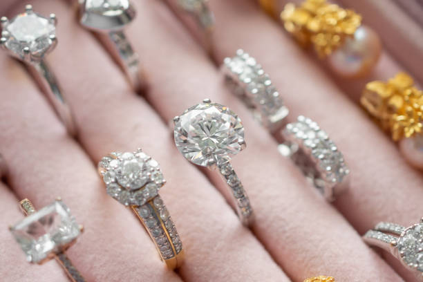 istock Jewelry diamond rings in box 1351935148