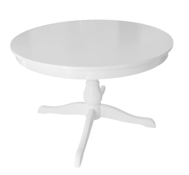 istock White antique wood round table isolated on white background 1351935434
