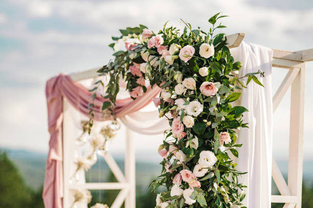 istock Beautiful wedding arch detail. 1351936254