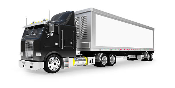 istock Semi truck over white background 135194533