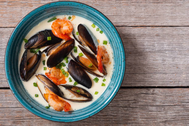 istock Cream soup with mussels 1351949442
