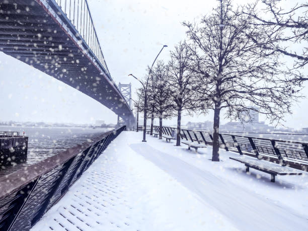 Snow in center city Philadelphia