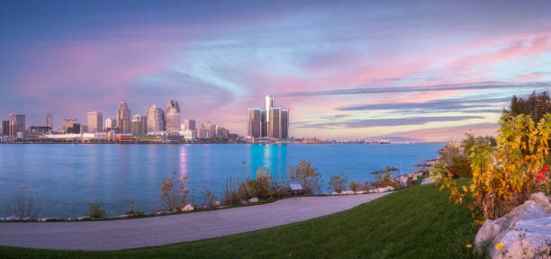 istock Detroit, Michigan - Skyline at Dusk 1351952929