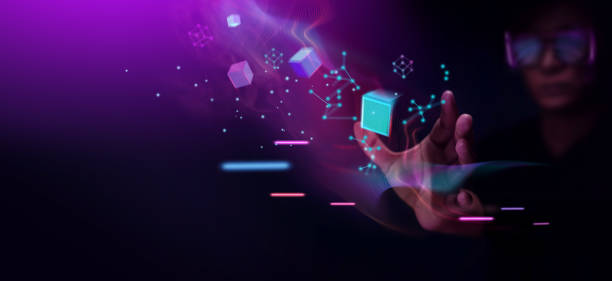 istock Metaverse and Blockchain Technology Concepts. Person with Glasses try to Touching Object for Experiences of Metaverse Virtual World 1351959218