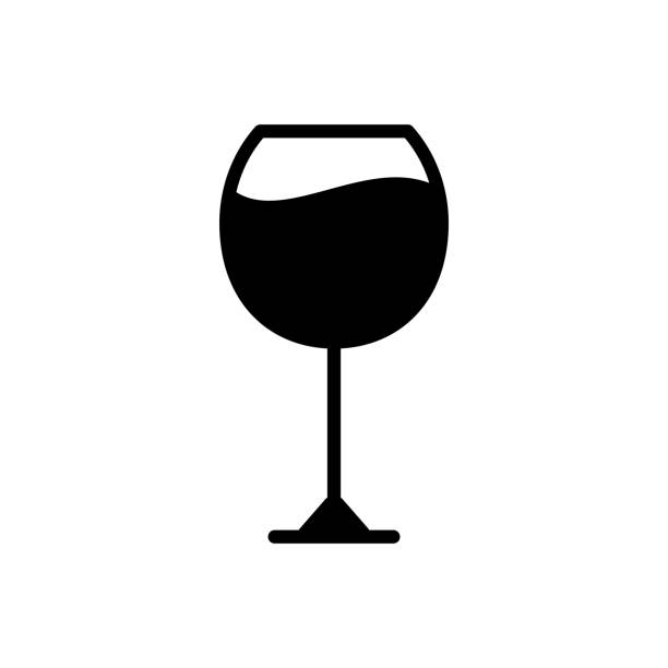 wine icon design szablon wektorowy ilustracja znak i symbol eps 10 na białym tle - cheese wine white background grape stock illustrations