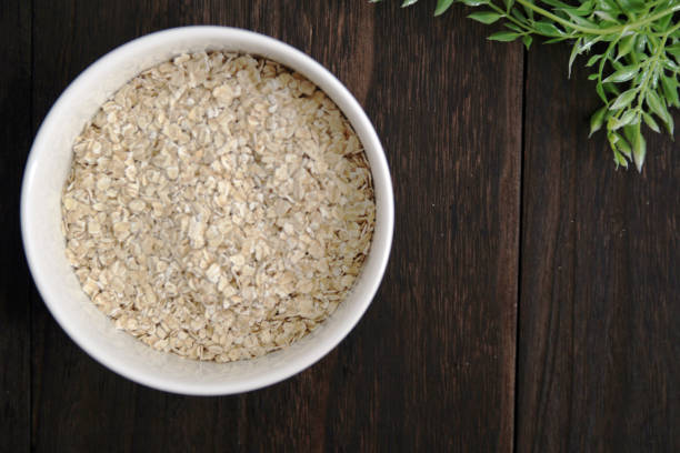 istock Oatmeal on a wooden table 1351965099