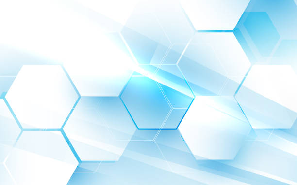 istock Abstract blue and white hexagon background. Technology and Healthcare concept background. Vector illustration 1351965159