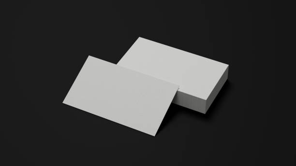 istock Blank white business card template on black background. 1351966198