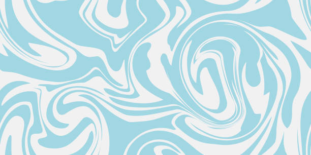 blue marble acrylic seamless pattern, water texture, watercolor marble background. - eğri şekil illüstrasyonlar stock illustrations