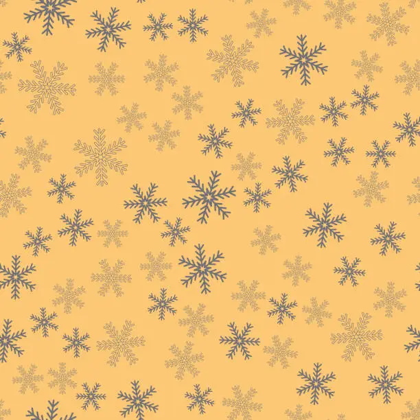Vector illustration of Greeting christmas seamless pattern, icy snowflake crystal
