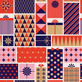 istock Christmas presents seamless pattern. 1351978805