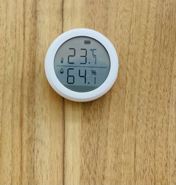 istock Smart sensors measure temperature and humidity. 1351978856