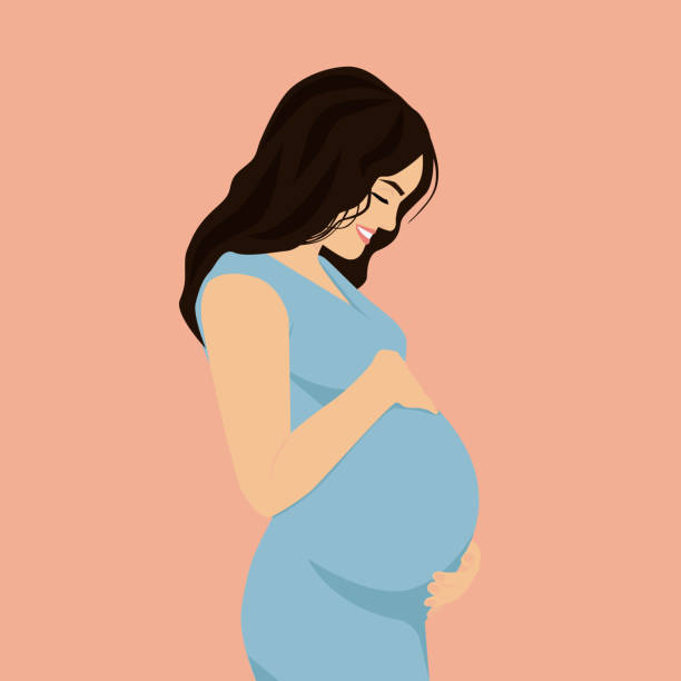 Pregnant Woman 011 Stock Illustration - Download Image Now - Pregnant,  Women, One Woman Only - iStock