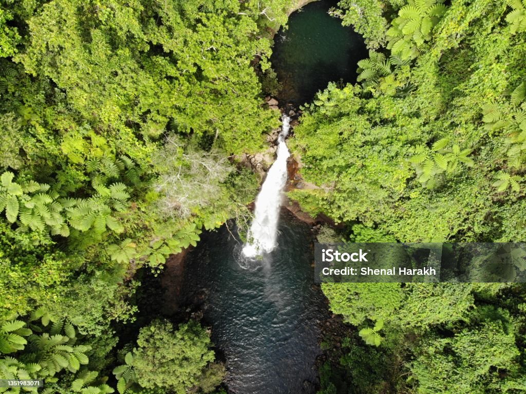 Bouma Falls, Taveuni Aerial view of Bouma Taveuni Stock Photo