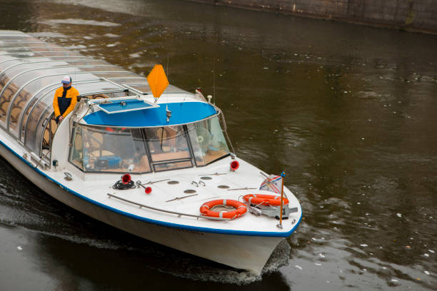 2017 10 05 Germany, Berlin, Sightseeing boat in the canal on Museum Island, Berlin, Germany