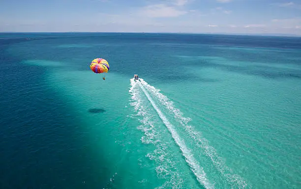 resort activity tropical parasailing