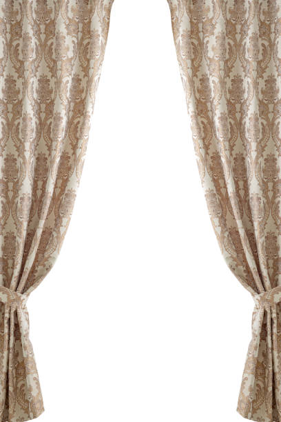 istock A beautiful curtain with a catch. Isolated white background. 1351985811