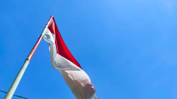 istock Indonesian flag - stock photo 1351987155