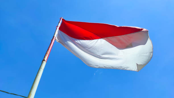 istock Indonesian flag - stock photo 1351987456