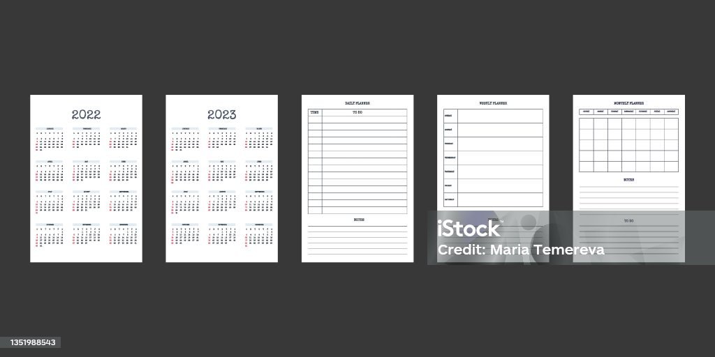 Kalender 2022 2023 Dan Template Buku Harian Perencana Pribadi Bulanan