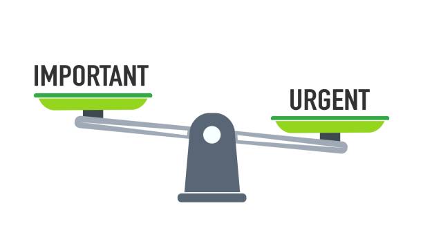 istock Important or urgent concept, important and urgent balance on scale, flat 1351993898