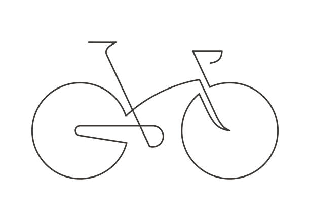 ilustraciones, imágenes clip art, dibujos animados e iconos de stock de bicicleta una línea - cycle racing