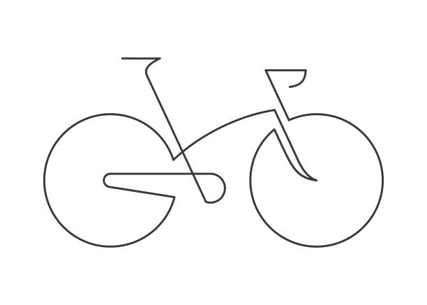 велосипед одна линия - bicycle racing bicycle vehicle part gear stock illustrations