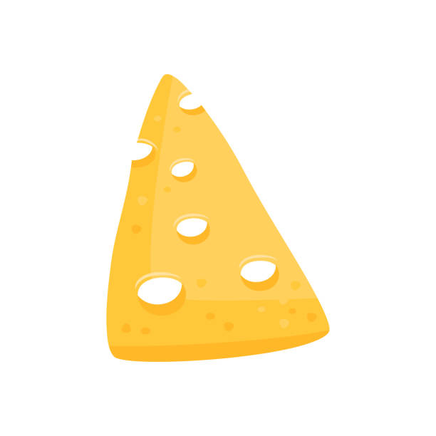 illustrazioni stock, clip art, cartoni animati e icone di tendenza di pezzo di formaggio triangolare giallo con grandi fori - cheese isolated portion dutch culture